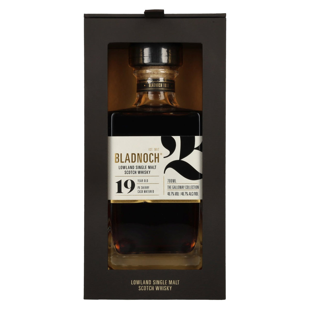 Bladnoch 19 Years Old Lowland Single Malt PX Sherry Cask 46.7% vol. 0.7 l in a gift box