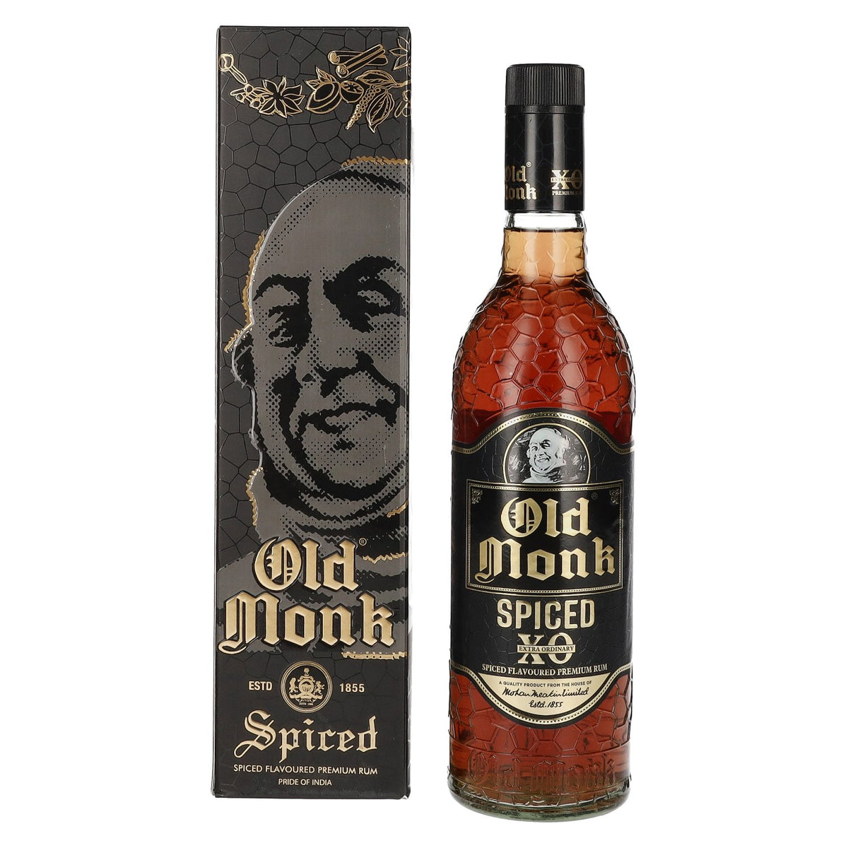 Old Monk XO Spiced Flavoured Premium Rum 40% Vol. 0.7l in Gift Box