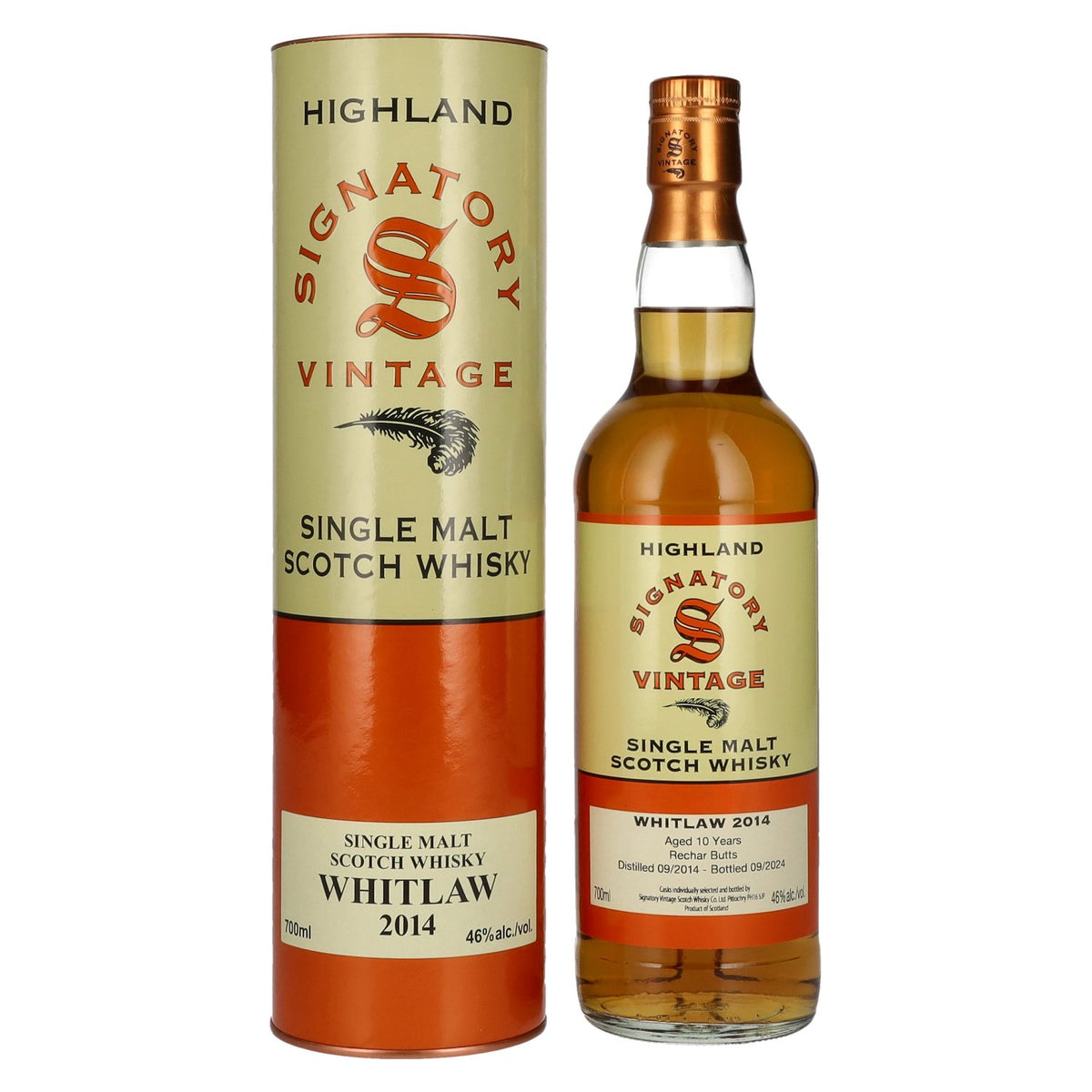Signatory Vintage WHITLAW 10 Years Old Single Malt Scotch Whisky 2014 46% Vol. 0.7l in Gift Box