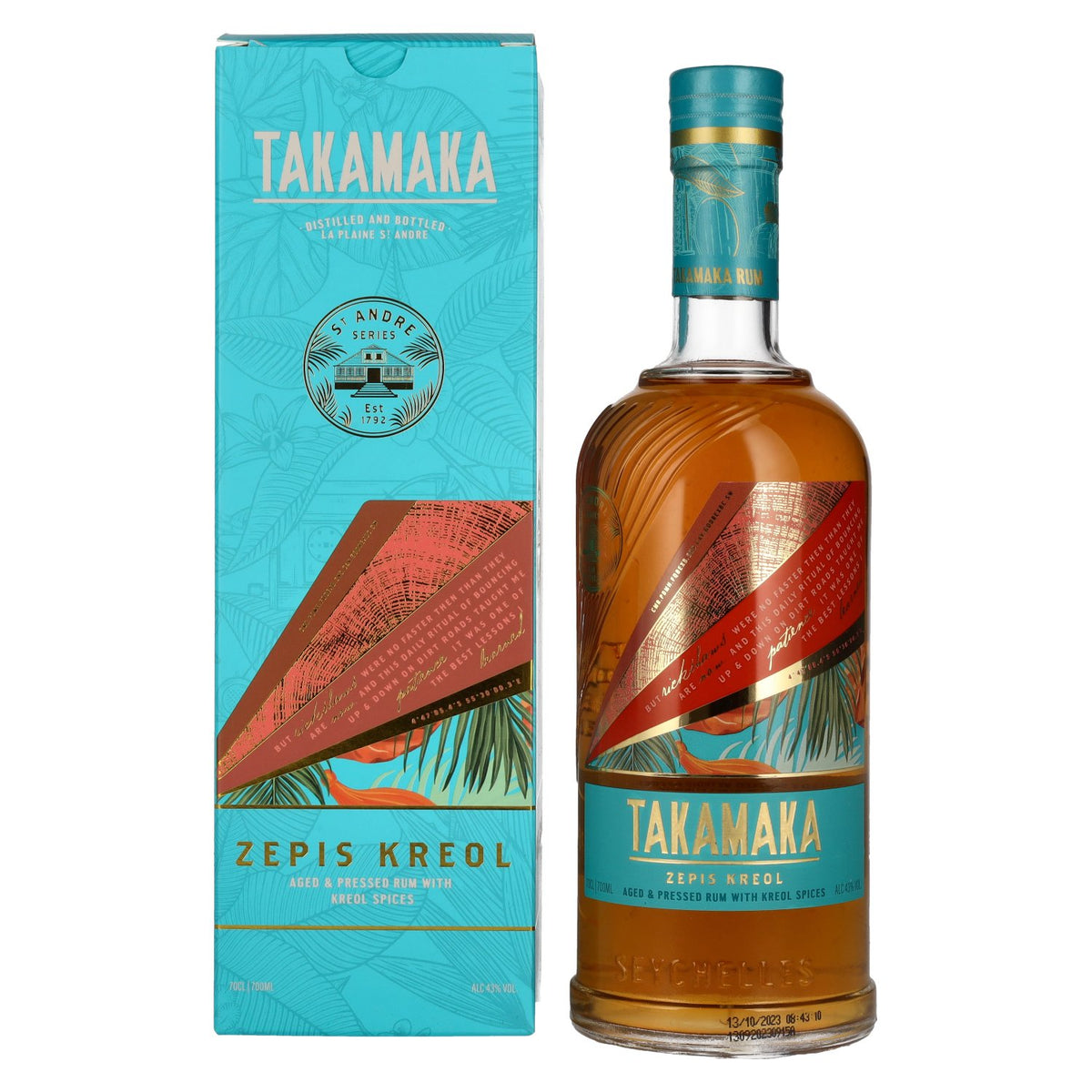 Takamaka ZEPIS KREOL Rum 43% Vol. 0,7l in Geschenkbox