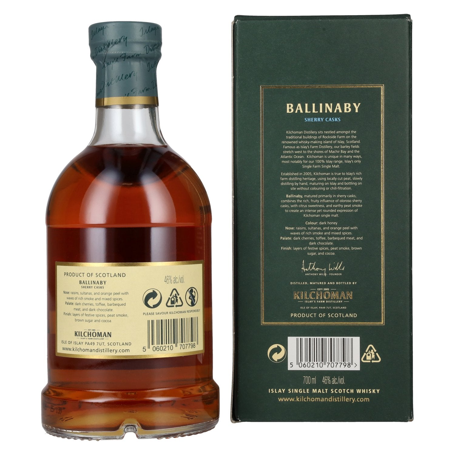 Kilchoman BALLINABY Islay Single Malt Scotch Whisky 46% Vol. 0.7l in gift box