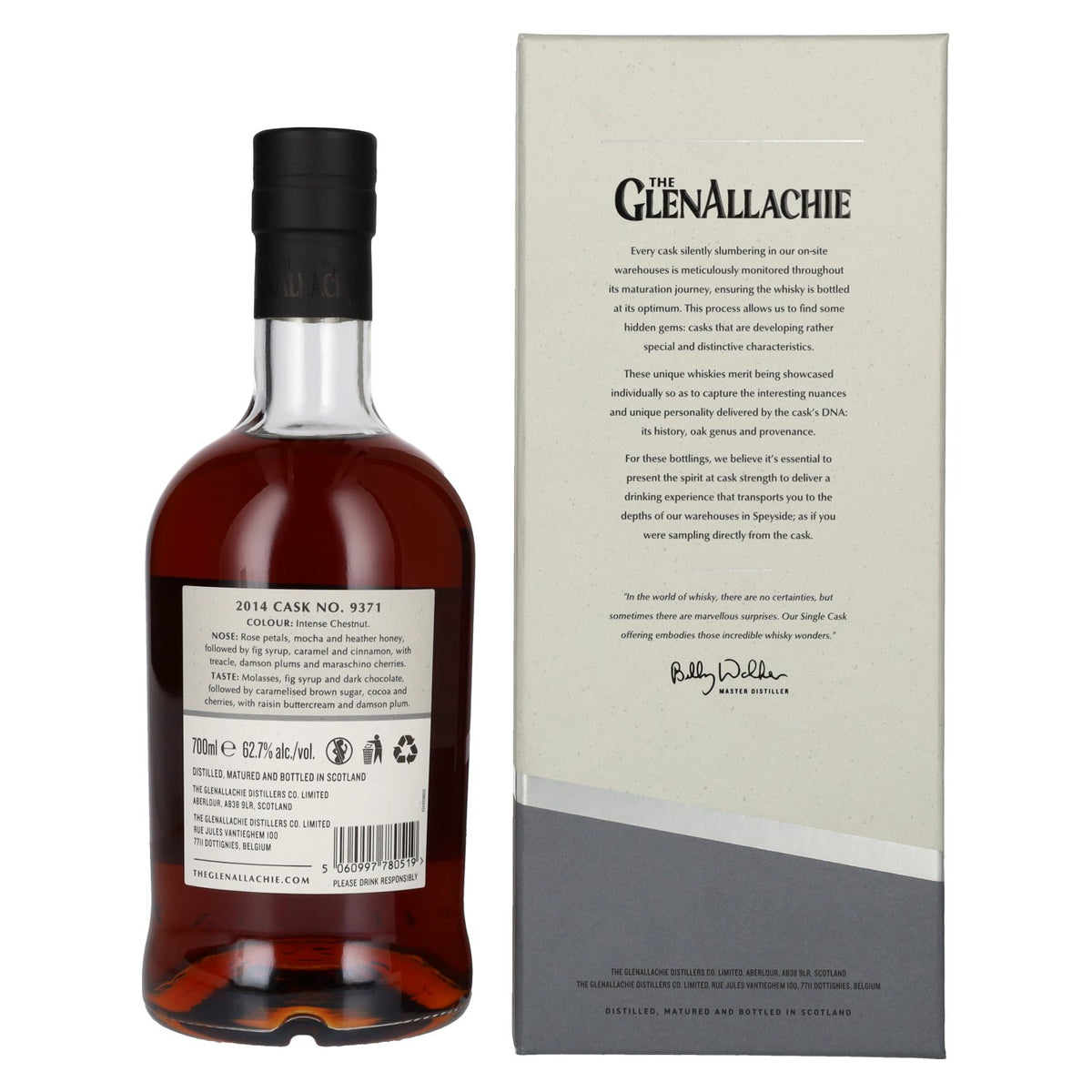 The GlenAllachie 12 Years Old PEDRO XIMÉNEZ SHERRY HOGSHEAD 2014 62.7% vol. 0.7 l in a gift box