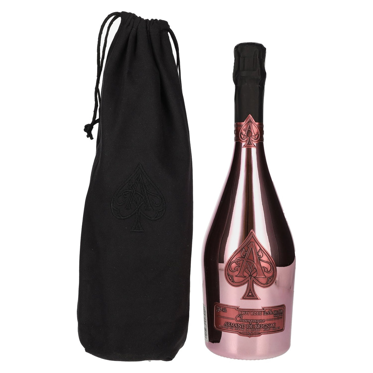 Armand de Brignac Rosé Champagne Brut 12.5% ABV 0.75l in a velvet bag