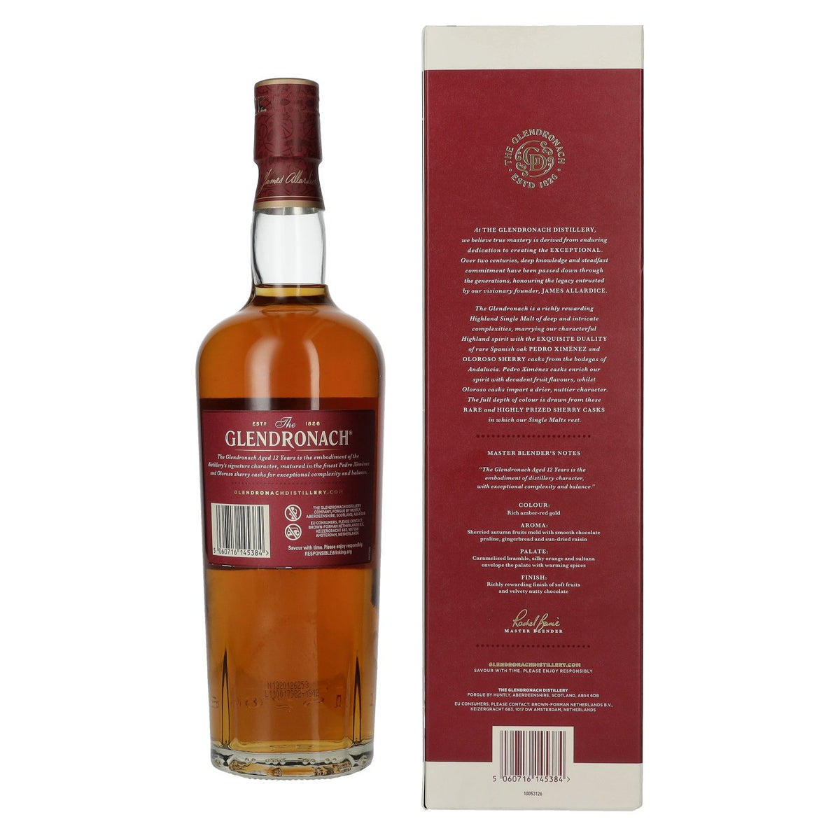 The GlenDronach 12 Years Old SHERRY CASK MATURED Highland Single Malt 43% Vol. 0.7l in Gift Box