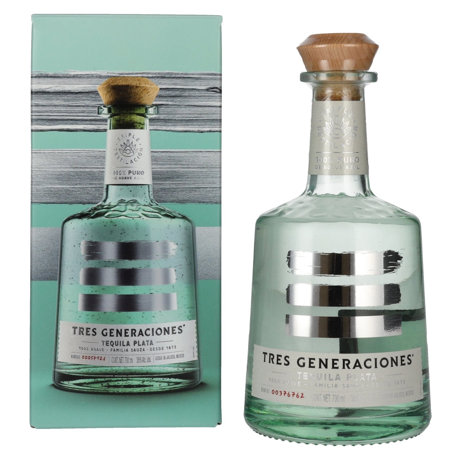 Tres Generaciones Tequila Plata 100% Blue Agave 38% Vol. 0.7l in gift box