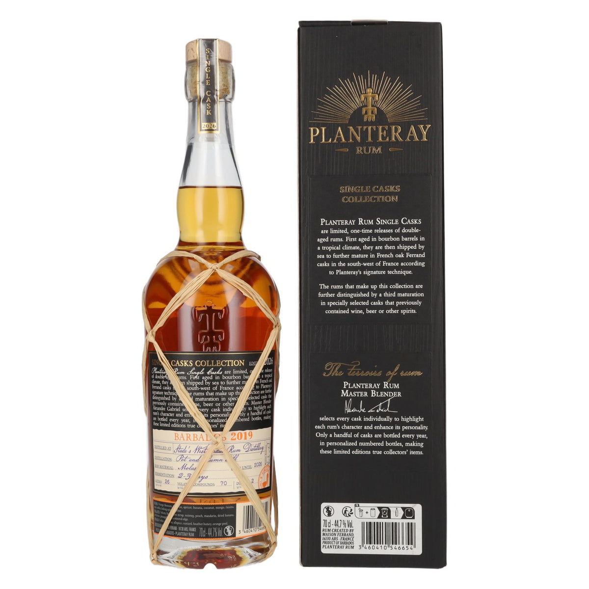 Planteray Rum BARBADOS Single Cask Sauternes Barrel 2019 44.7% ABV 0.7l in a gift box
