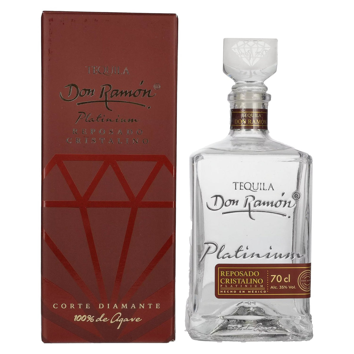 Don Ramón Platinum Reposado Cristalino 100% Agave 35% Vol. 0.7l in Gift Box