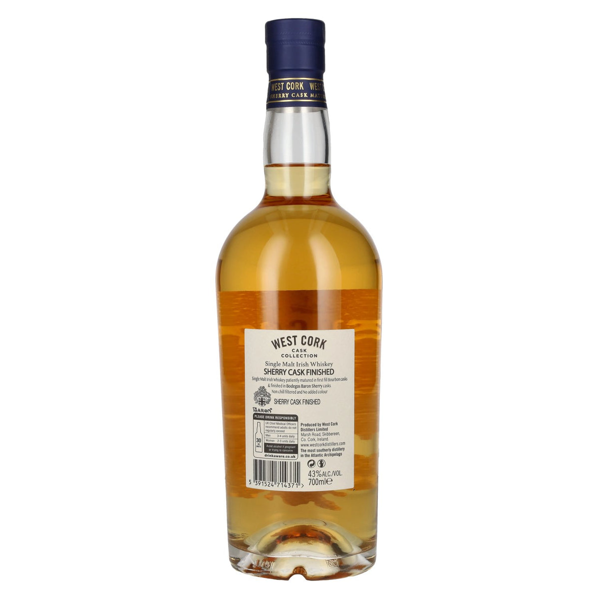 West Cork SHERRY CASK FINISHED Irish Single Malt Whiskey 43% Vol. 0,7l