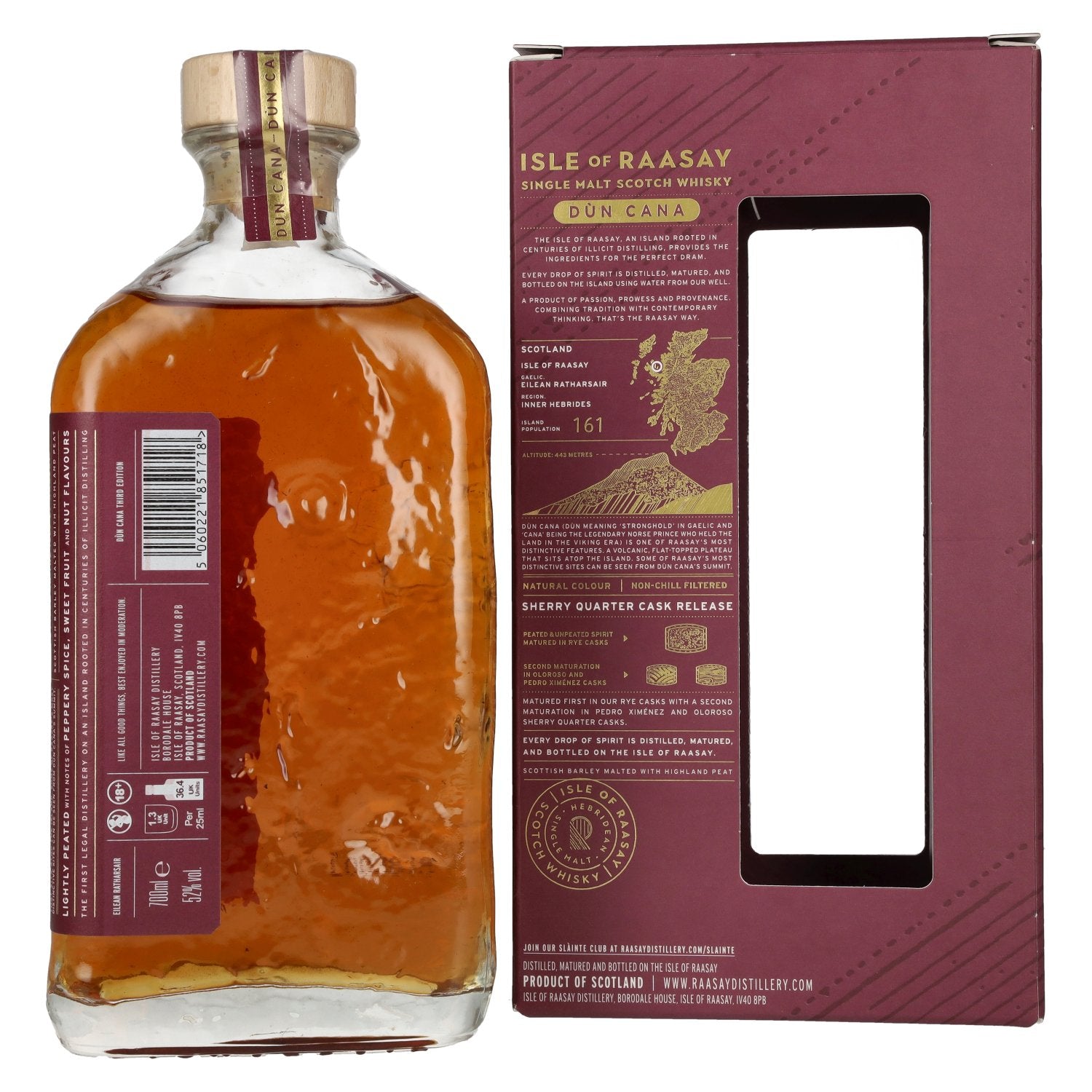 Isle of RAASAY Dùn Cana Sherry Quarter Cask Release 52% Vol. 0.7l in Gift Box