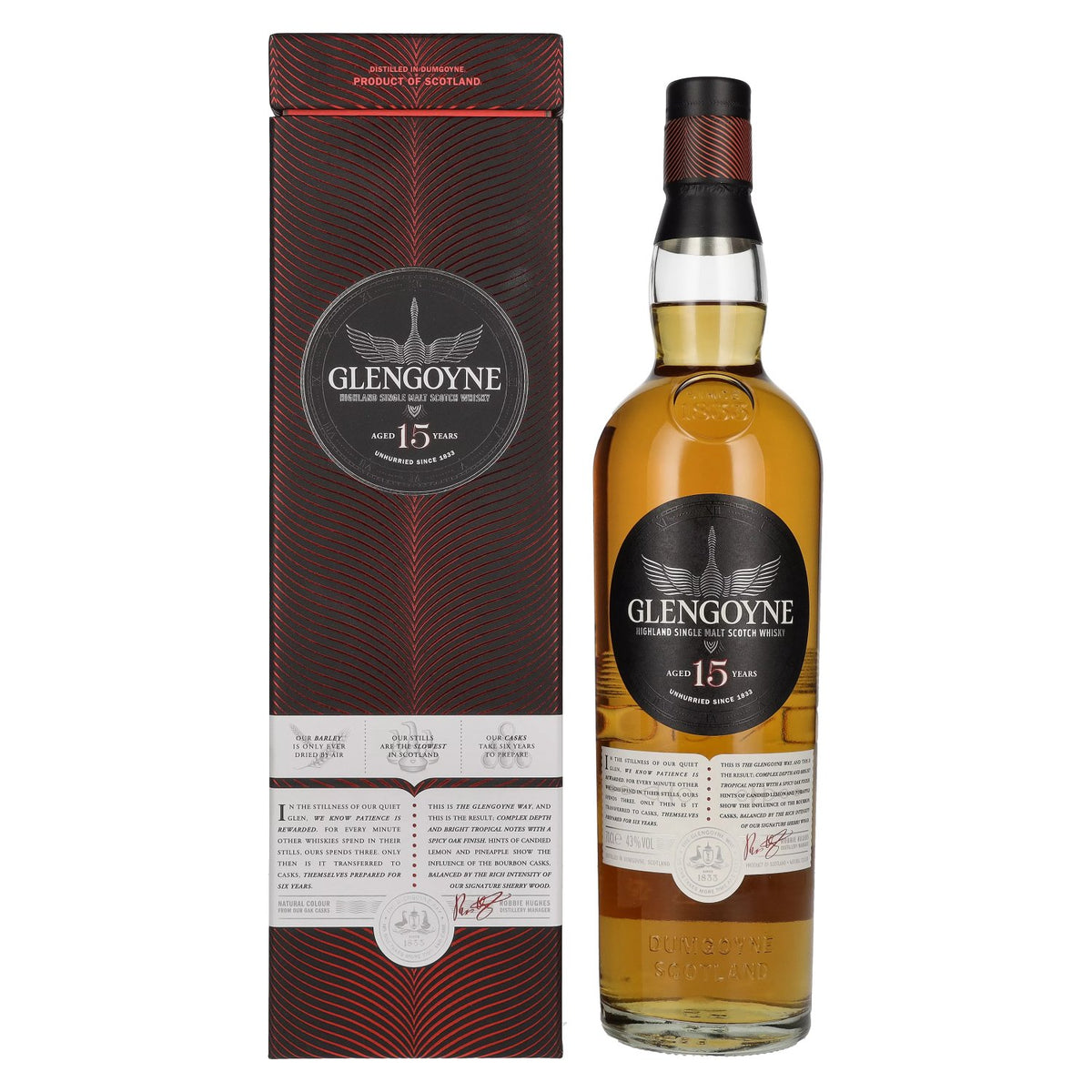 Glengoyne 15 Years Old Highland Single Malt Scotch Whisky 43% Vol. 0.7l in Gift Box