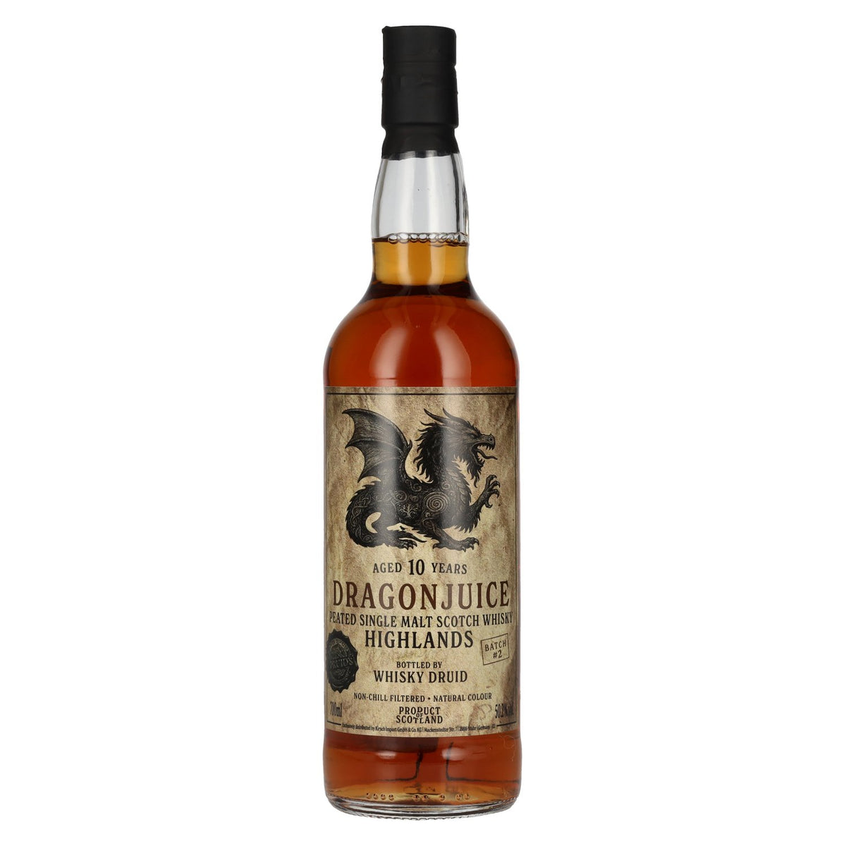 Whisky Druid 10 Years Old DRAGONJUICE Single Malt Scotch Whisky Batch #2 50.2% Vol. 0.7L