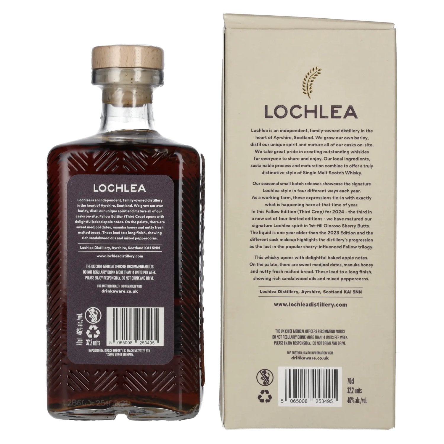 Lochlea FALLOW EDITION Third Crop Single Malt Scotch Whisky 46% Vol. 0.7L in gift box