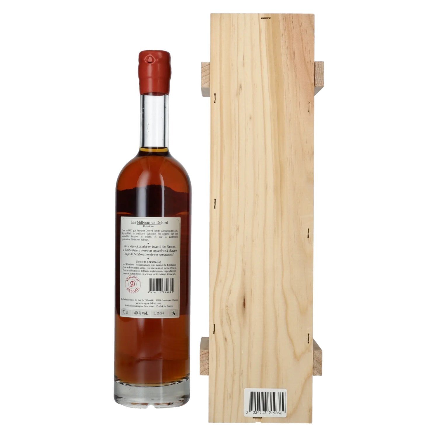 Old Armagnac Delord Vintage Récolte 1986 40% Vol. 0.7L in Wooden Box