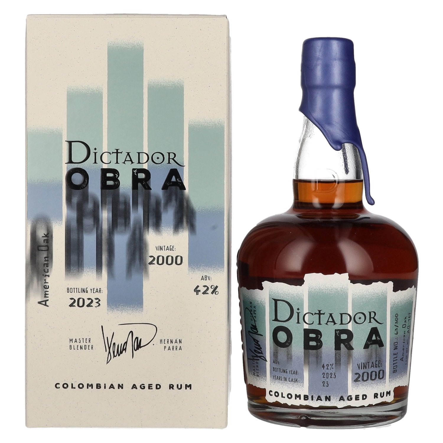 Dictador OBRA VINTAGE 23 Years Old AMERICAN OAK CASK Rum 2000 42% Vol. 0.7L in gift box