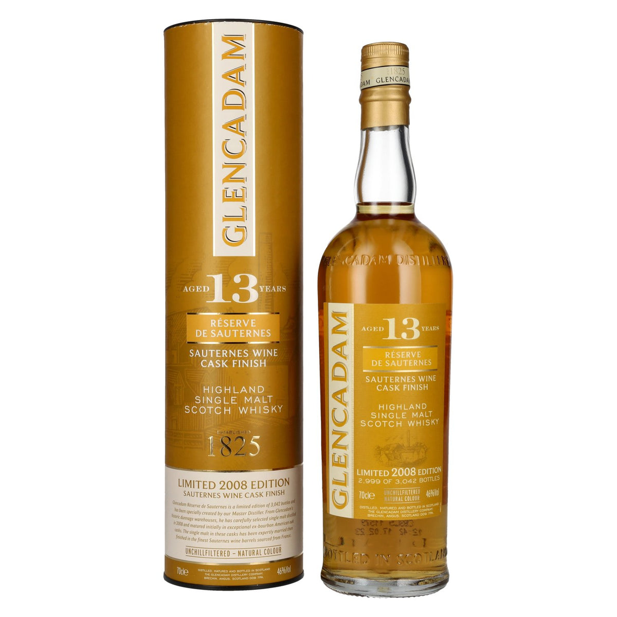 Glencadam 13 Years Old Sauternes Wine Cask Finish Limited Edition 2008 46% Vol. 0.7L in gift box