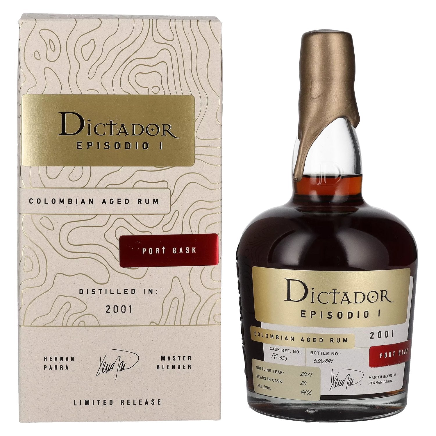 Dictador EPISODIO I 20 Years Old PORT CASK Rum 2001 44% Vol. 0.7L in Gift Box