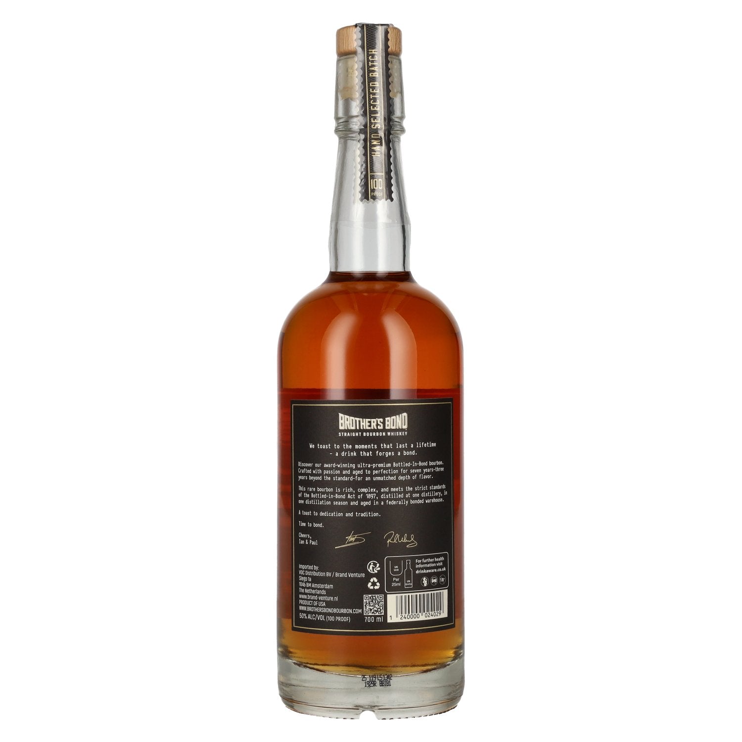 Brother's Bond 7 Years Old Bottled-In-Bond Straight Bourbon Whiskey Batch No. 0002 50% Vol. 0.7l