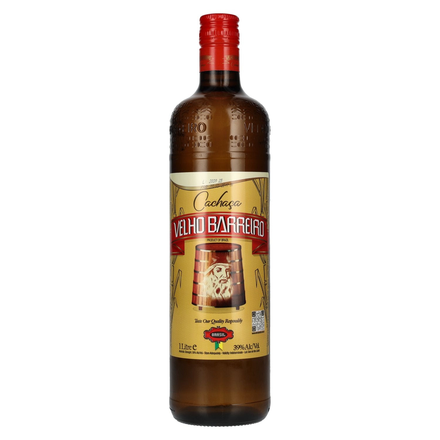 Velho Barreiro Cachaça 39% Vol. 1L