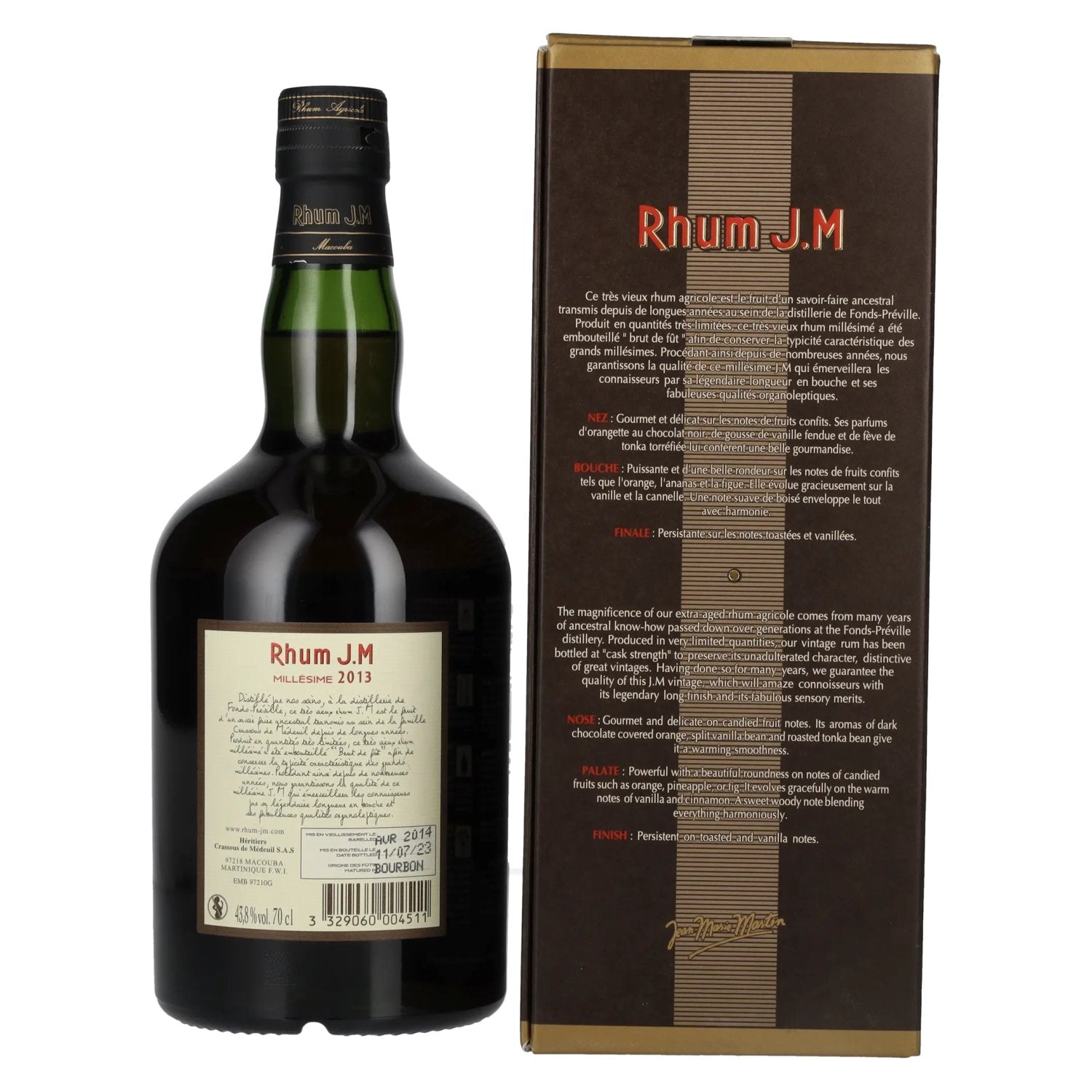 Rhum J.M Vieux Agricole Millésimé 2013 43,8% Vol. 0,7l in Geschenkbox