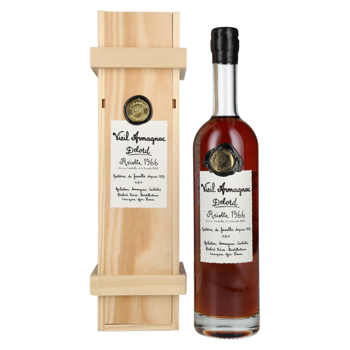 Vieil Armagnac Delord Vintage Récolte 1966 40% Vol. 0,7l in Holzkiste