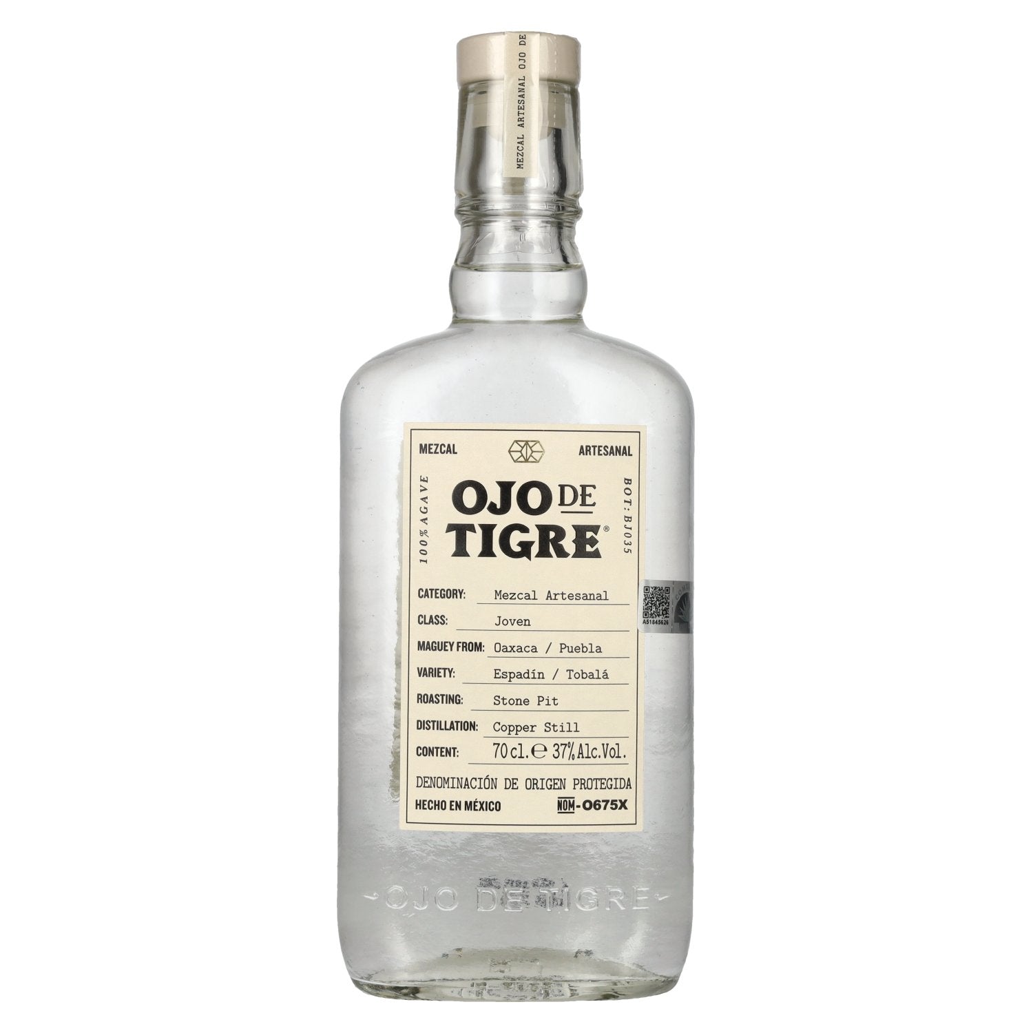 Ojo de Tigre Mezcal Artesanal Joven 100% Agave 37% Vol. 0,7l