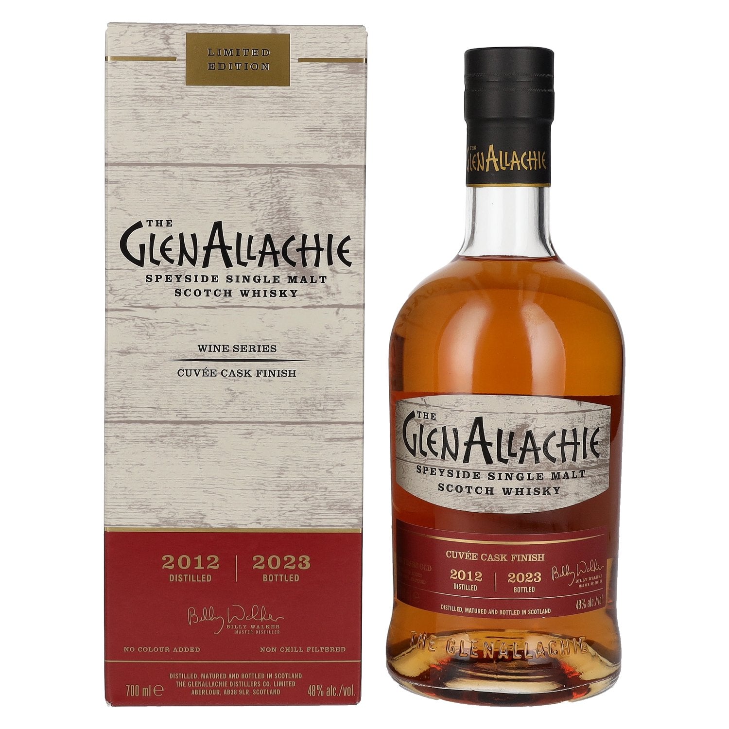 The GlenAllachie 10 Years Old Wine Cuvée Cask Finish 2012 48% Vol. 0.7l in gift box