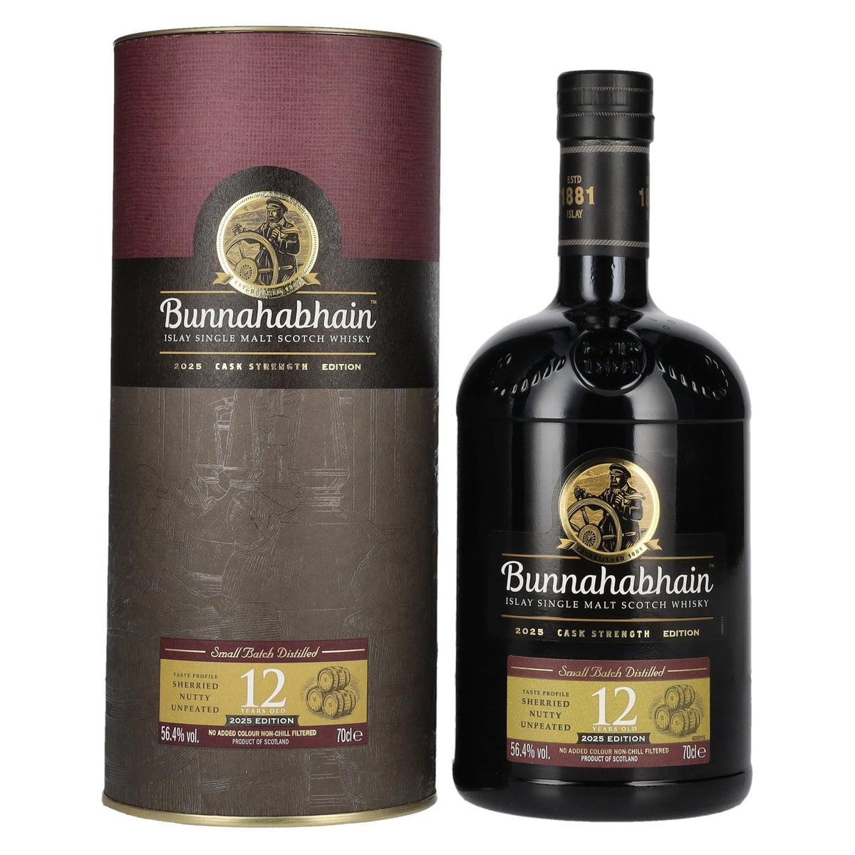 Bunnahabhain 12 Years Old Islay Single Malt Cask Strength Edition 2025 56.4% Vol. 0.7l in gift box