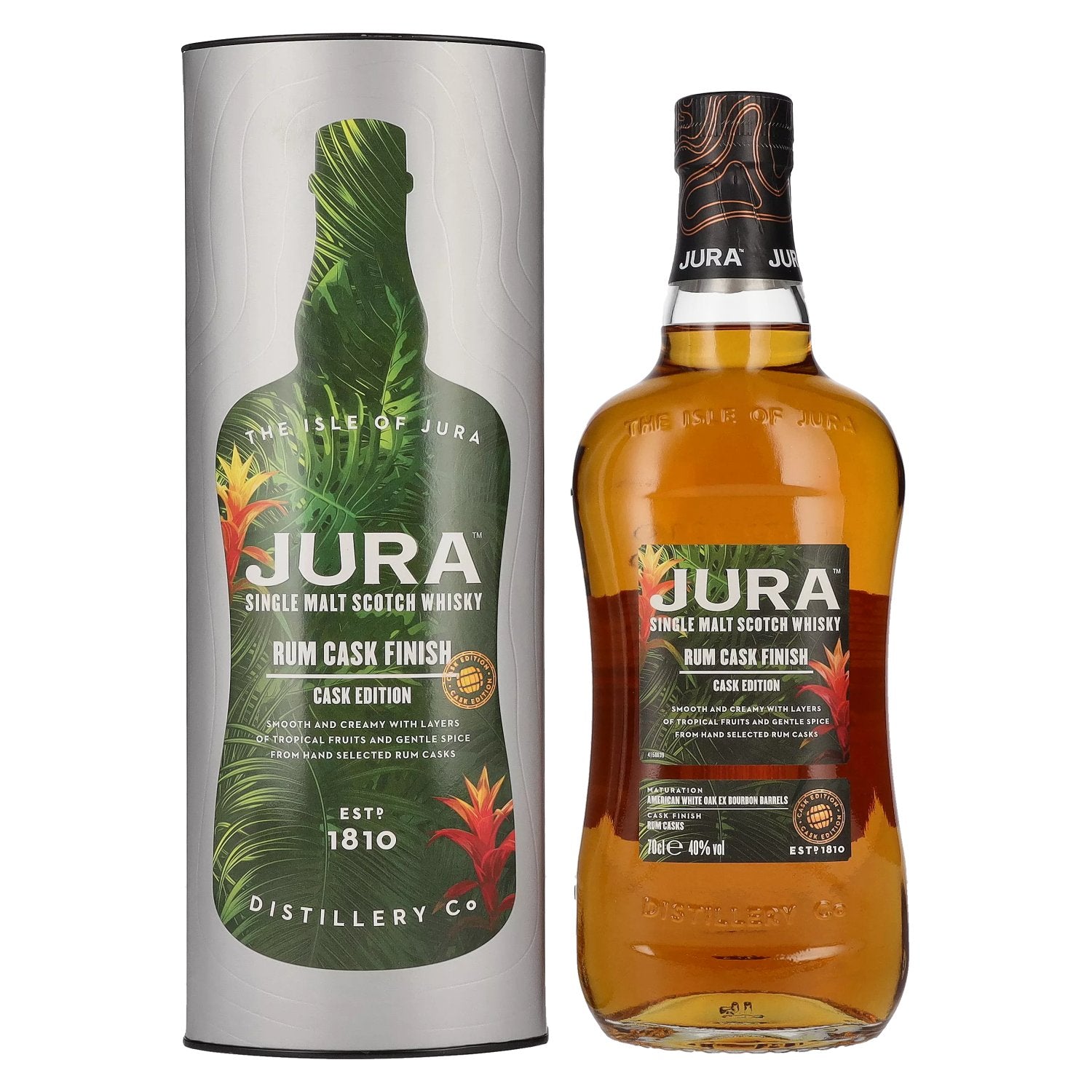 Jura Single Malt Scotch Whisky RUM CASK FINISH 40% Vol. 0.7l in gift box