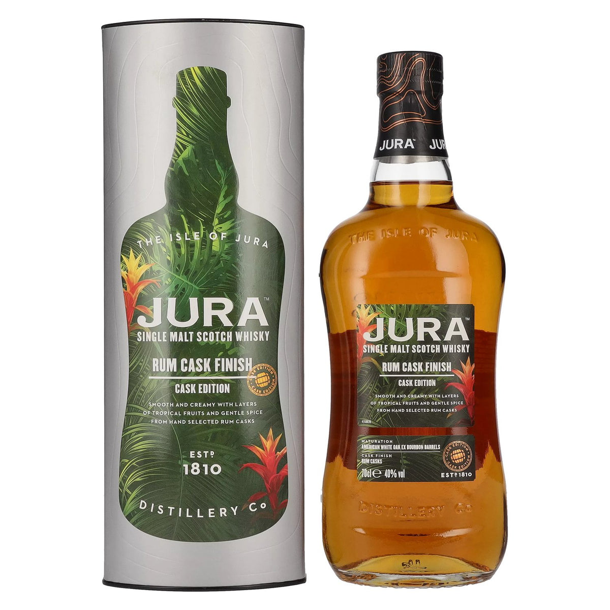 Jura Single Malt Scotch Whisky RUM CASK FINISH 40% Vol. 0.7l in gift box