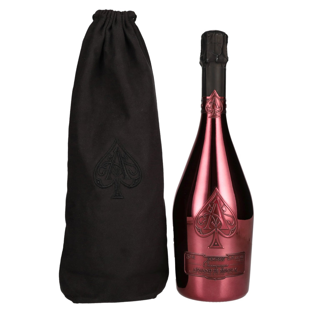 Armand de Brignac Champagne Demi-Sec 12.5% ABV, 0.75 l in a linen bag