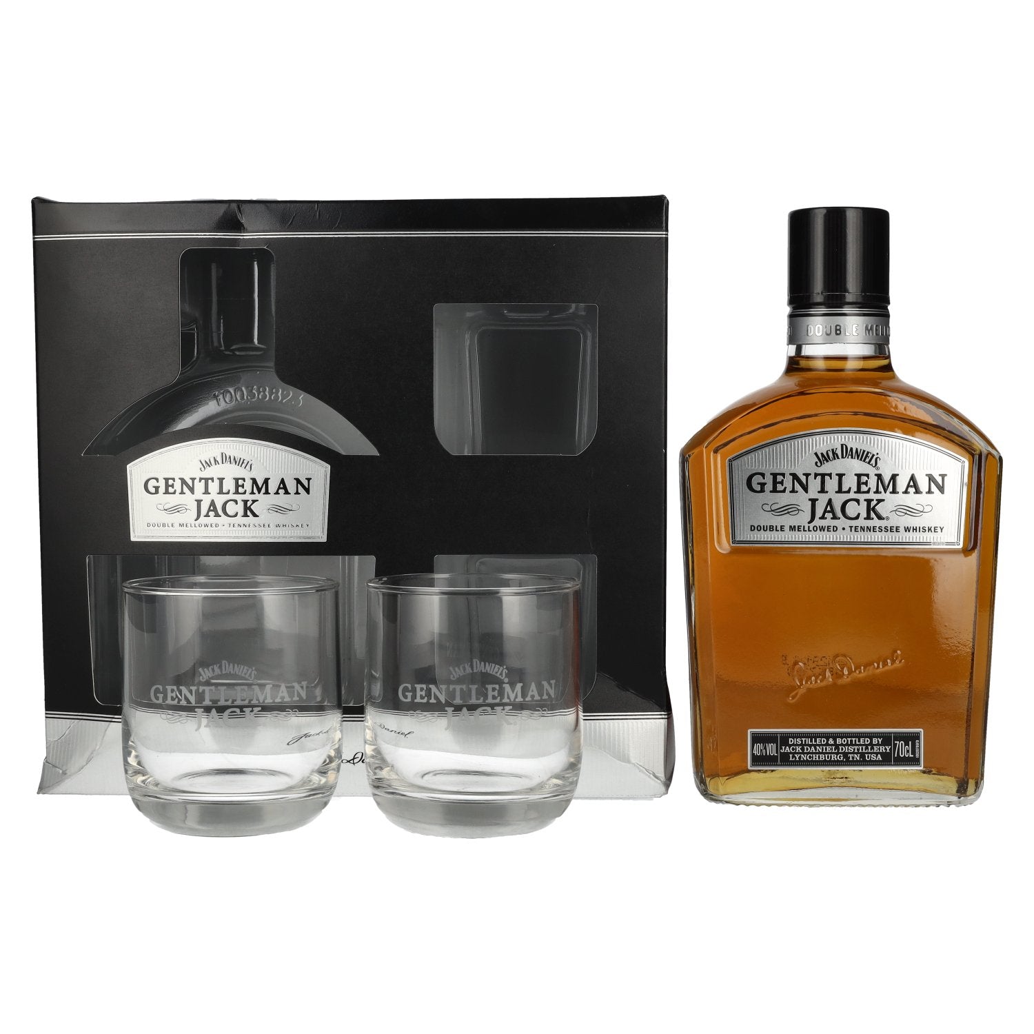 Jack Daniel's GENTLEMAN JACK Tennessee Whiskey 40% Vol. 0,7l in Geschenkbox mit 2 Gläsern