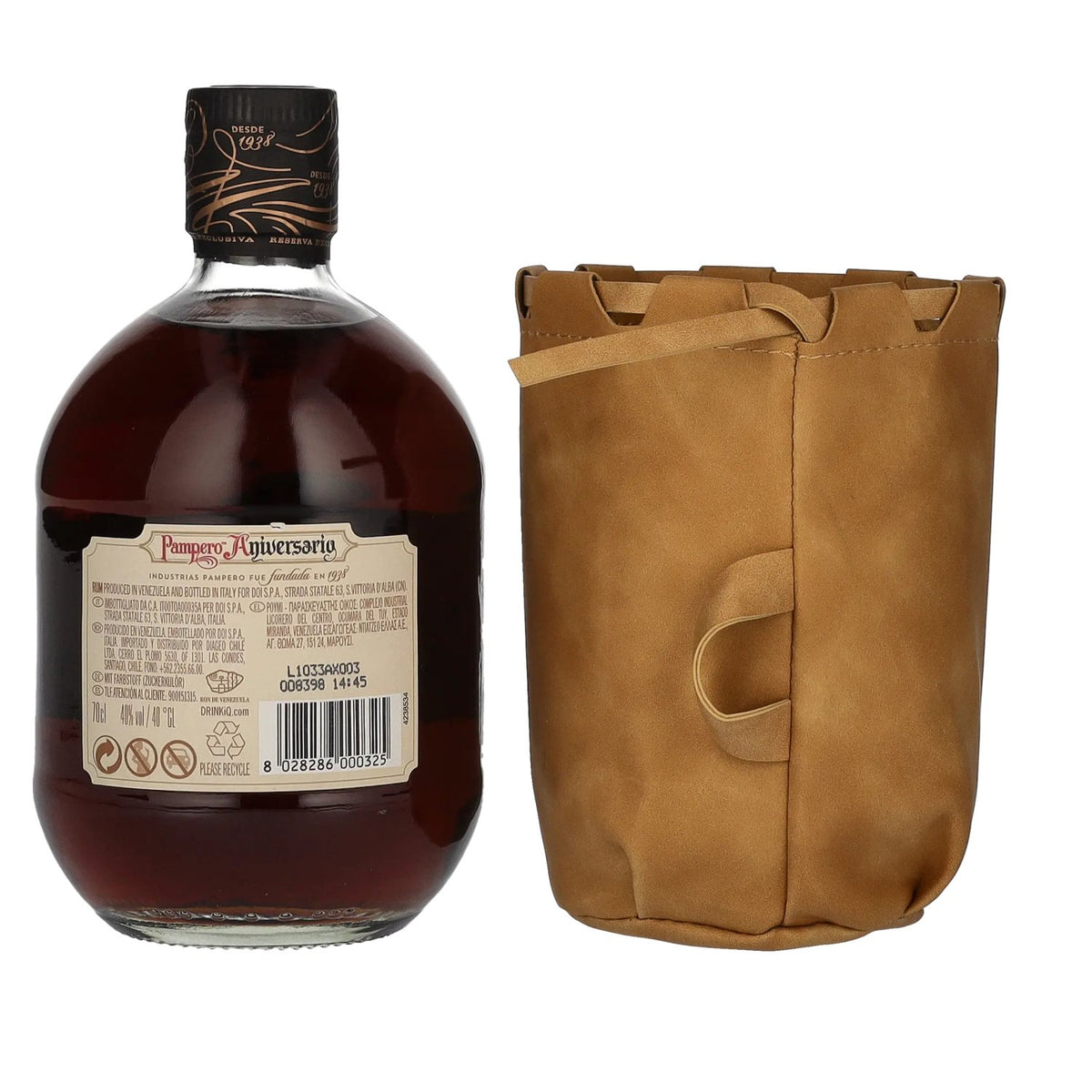 Pampero Aniversario Reserva Exclusiva Ron Extra Añejo 40% Vol. 0,7l in Ledertasche