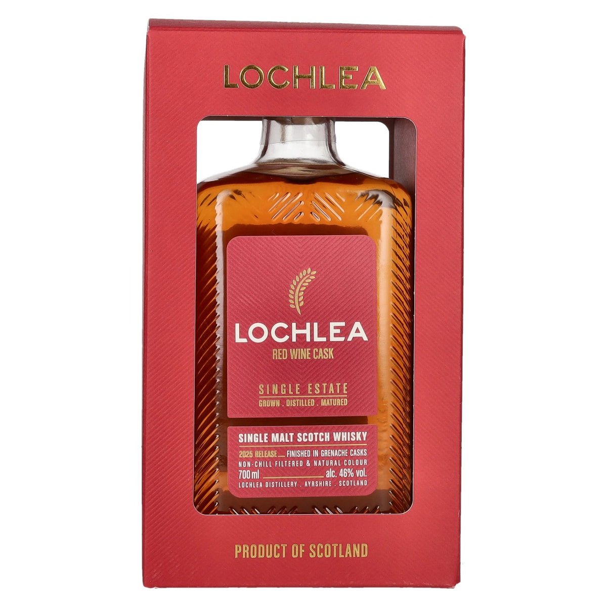 Lochlea RED WINE CASK Single Estate Single Malt Scotch Whisky Release 2025 46% Vol. 0.7l in Gift Box