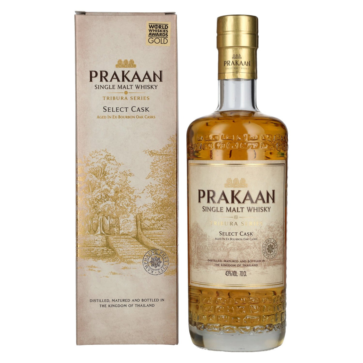 Prakaan TRIBURA SERIES Single Malt Whisky SELECT CASK 43% Vol. 0,7l in gift box