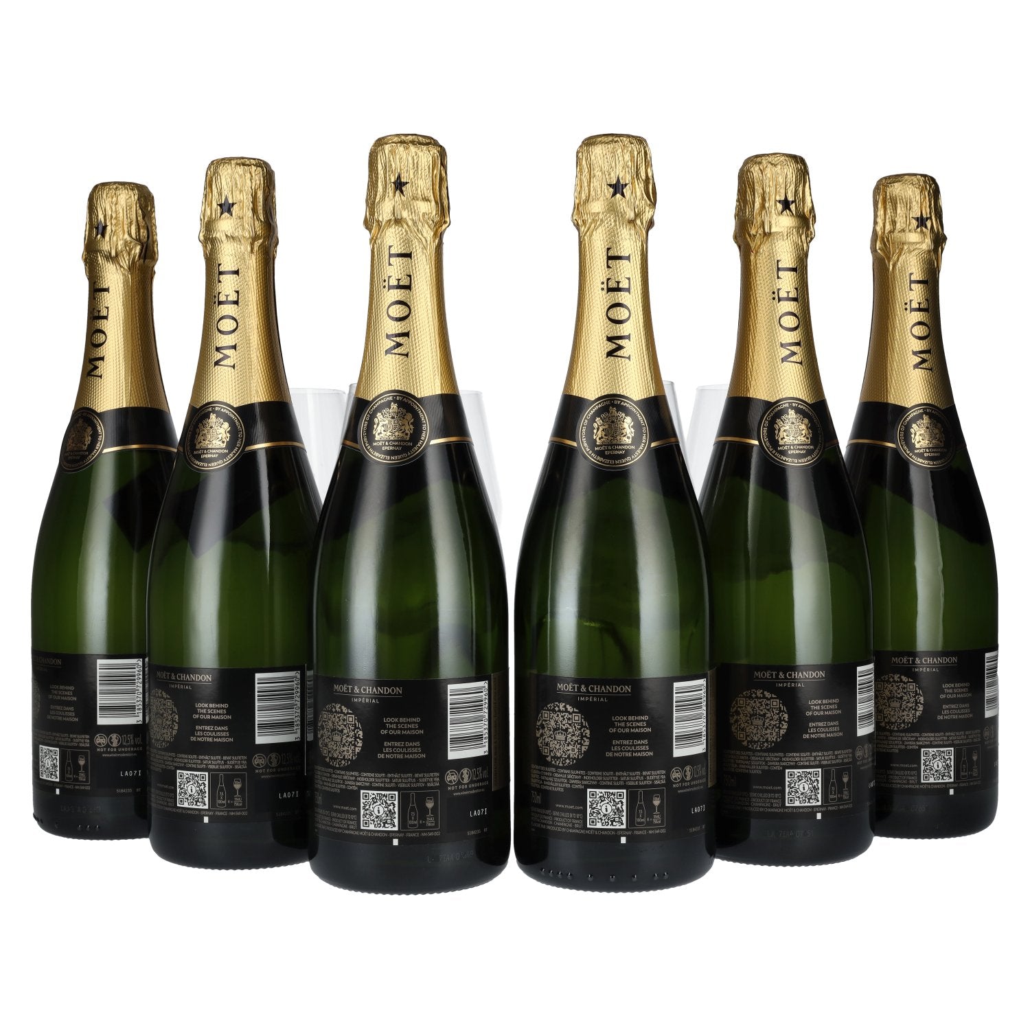 Moët & Chandon Champagne IMPÉRIAL Brut 12,5% Vol. 6x0,75l in Geschenkbox mit 6 Gläsern