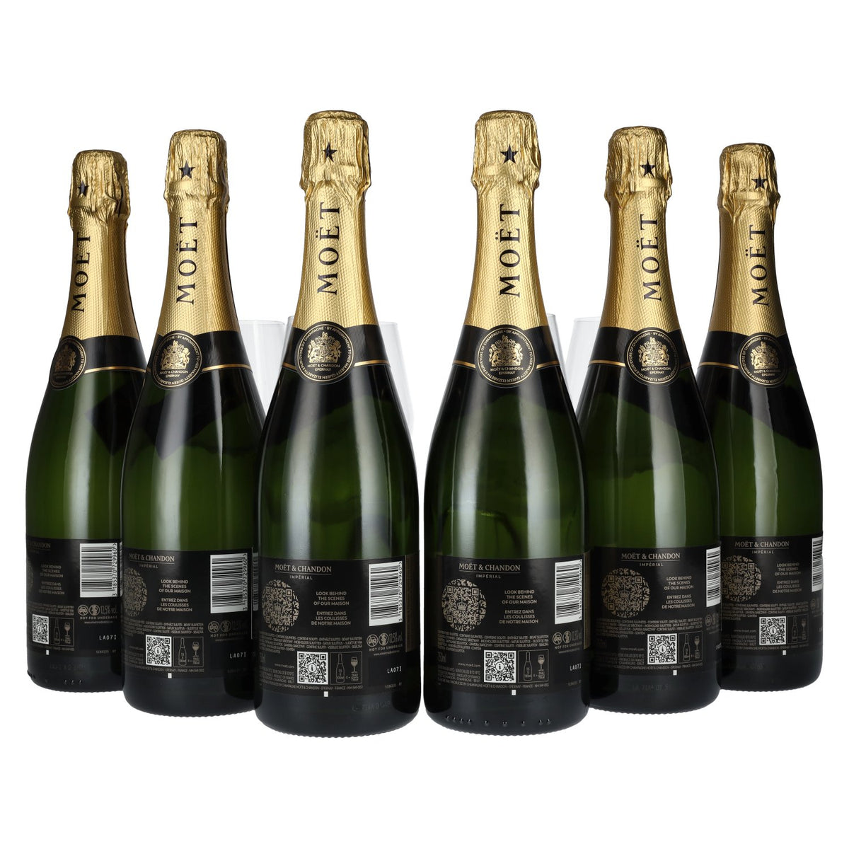 Moët &amp; Chandon Champagne IMPÉRIAL Brut 12.5% ABV, 6 x 0.75 l in a gift box with 6 glasses