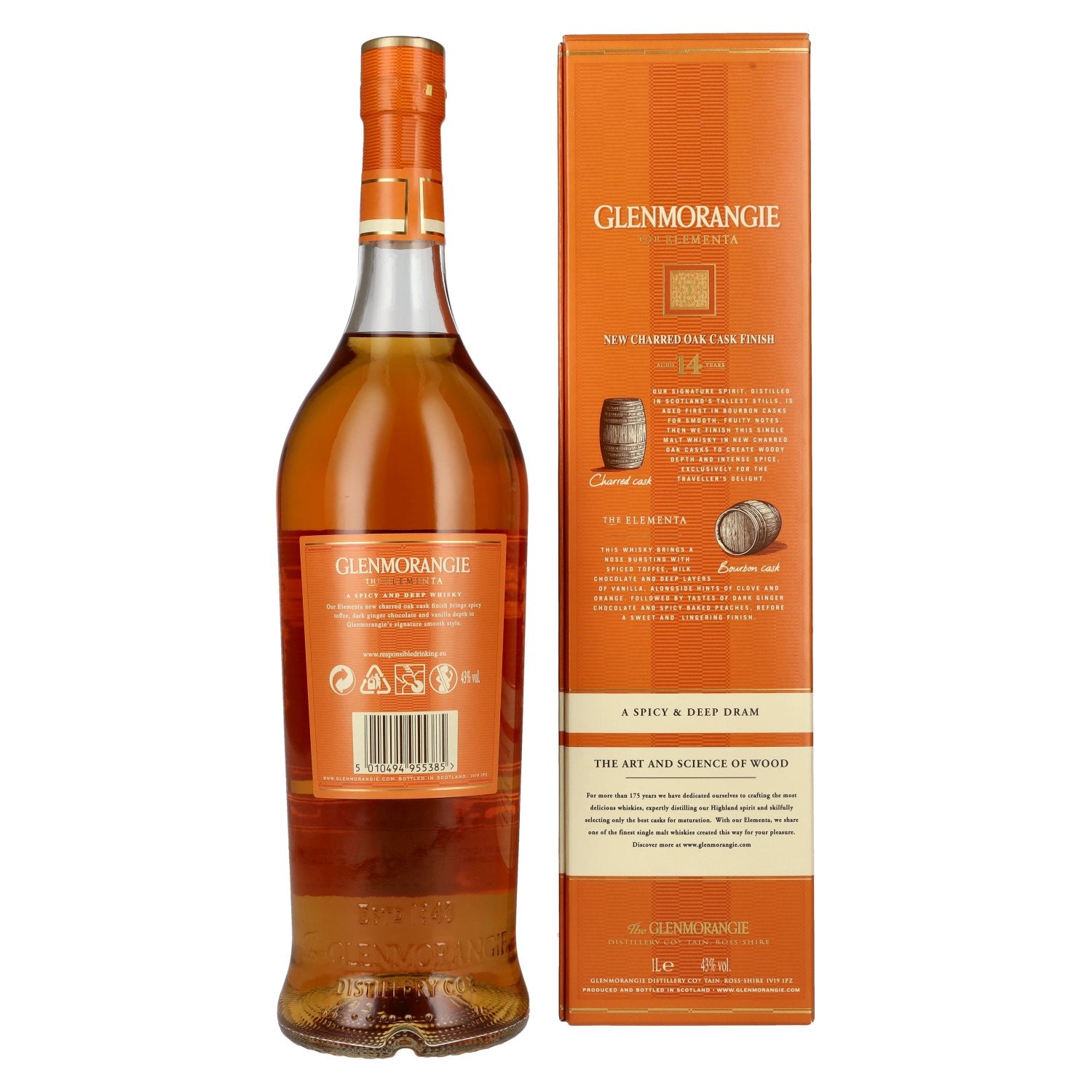 Glenmorangie The ELEMENTA 14 Years Old New Charred Oak Cask Finish 43% Vol. 1l in Geschenkbox