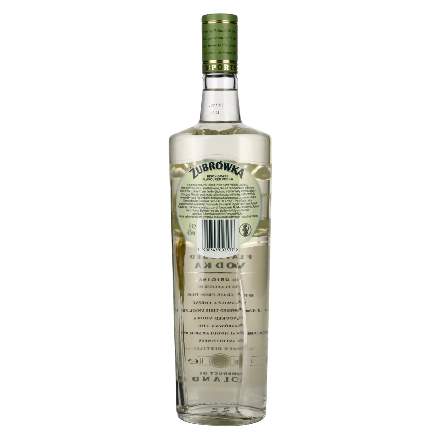 Zubrowka BISON GRASS Flavoured Vodka 40% Vol. 1l