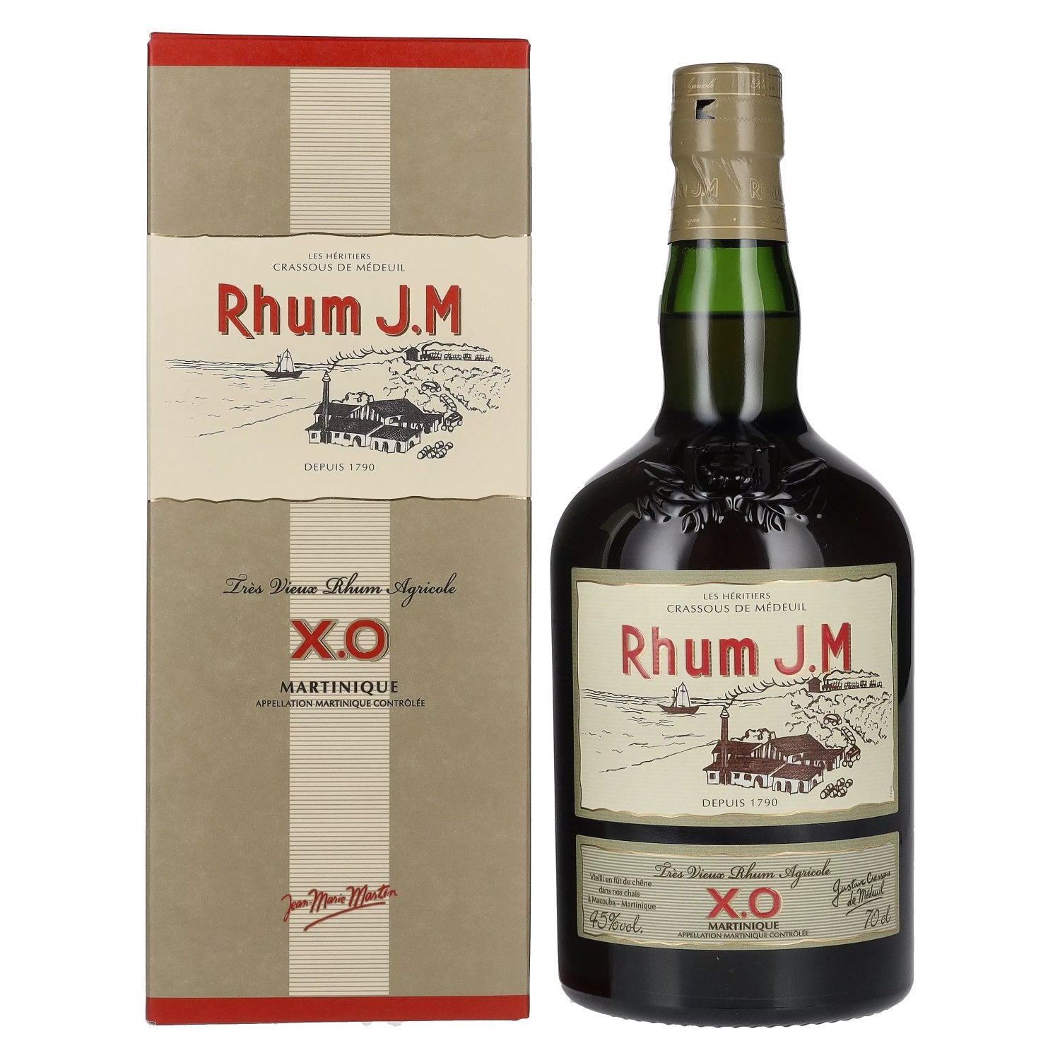 Rhum J.M Très Vieux Rhum Agricole X.O 45% Vol. 0.7l in Gift Box