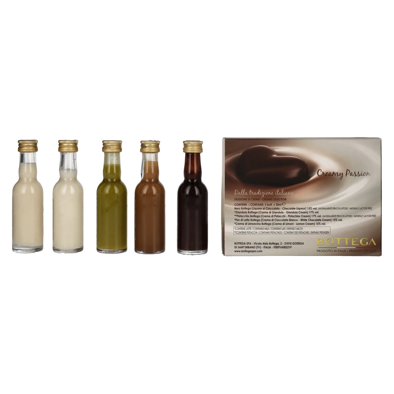 Bottega Creamy Passion Mignonettes Set 15,8% Vol. 5x0,03l in Geschenkbox
