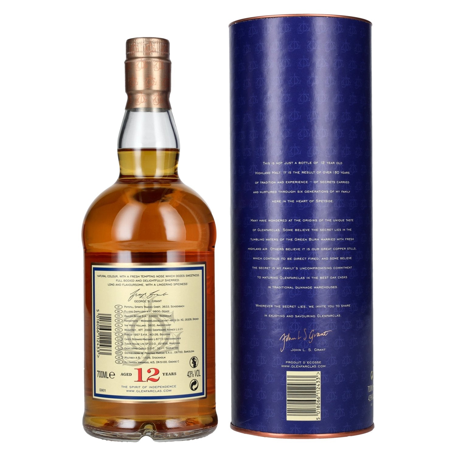 Glenfarclas 12 Years Old Highland Single Malt Scotch Whisky 43% Vol. 0.7l in Gift Box