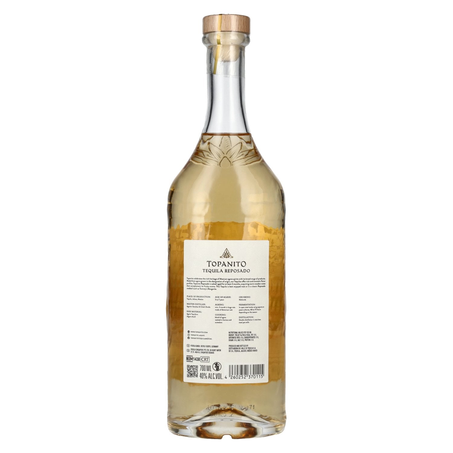 Topanito Reposado Tequila 100% Agave Azul 40% Vol. 0,7l