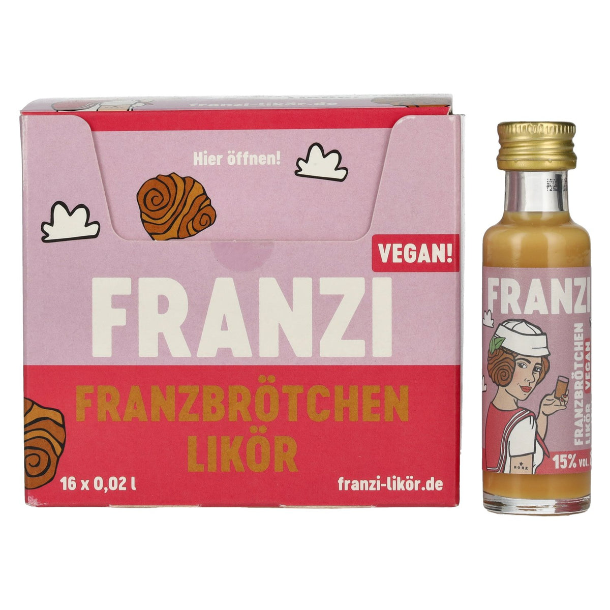 Franzi Franzbrötchen VEGAN Liqueur 15% ABV 16 x 0.02 l