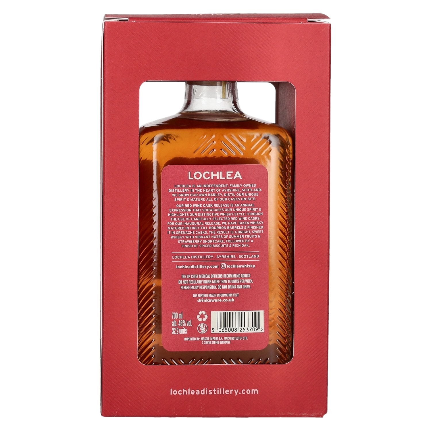 Lochlea RED WINE CASK Single Estate Single Malt Scotch Whisky Release 2025 46% Vol. 0.7l in Gift Box