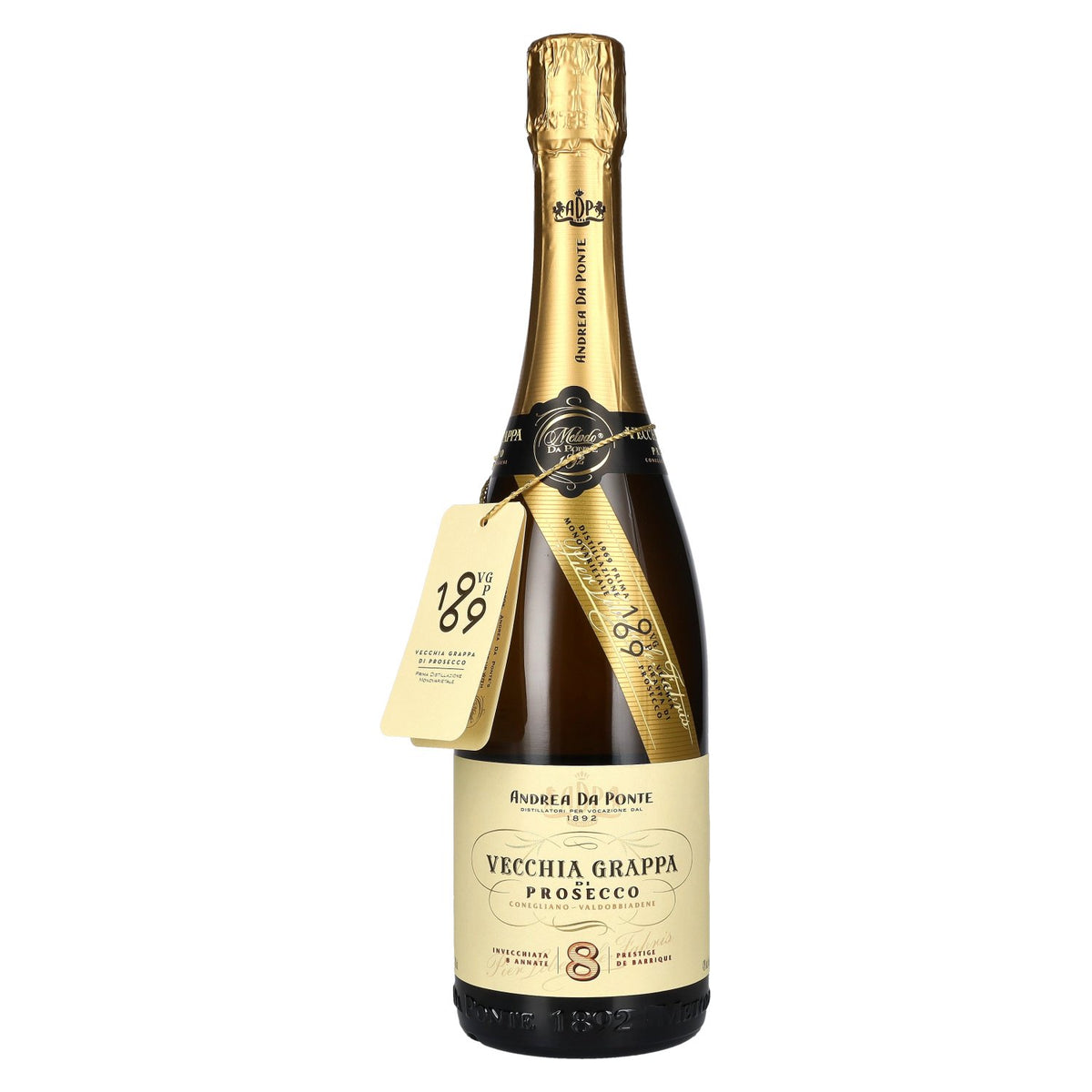 Andrea Da Ponte Vecchia Grappa di Prosecco 8 Vintages 42% ABV 0.7l