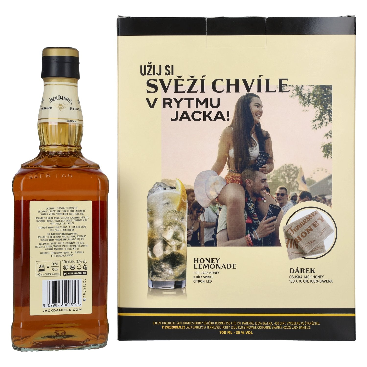 Jack Daniel's Tennessee HONEY 35% Vol. 0,7l in Geschenkbox mit Handtuch