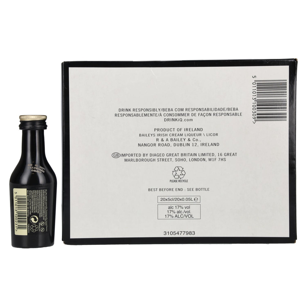 Baileys The Original Irish Cream 17% ABV, 20 x 0.05 l PET bottles