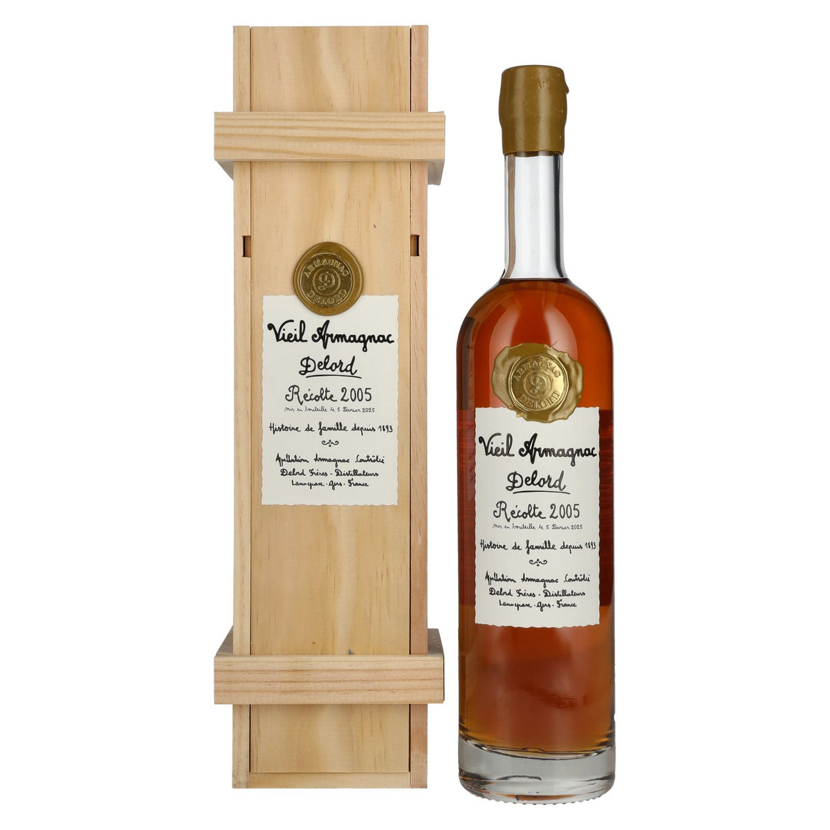 Vieil Armagnac Delord Vintage Récolte 2005 40% Vol. 0,7l in Holzkiste