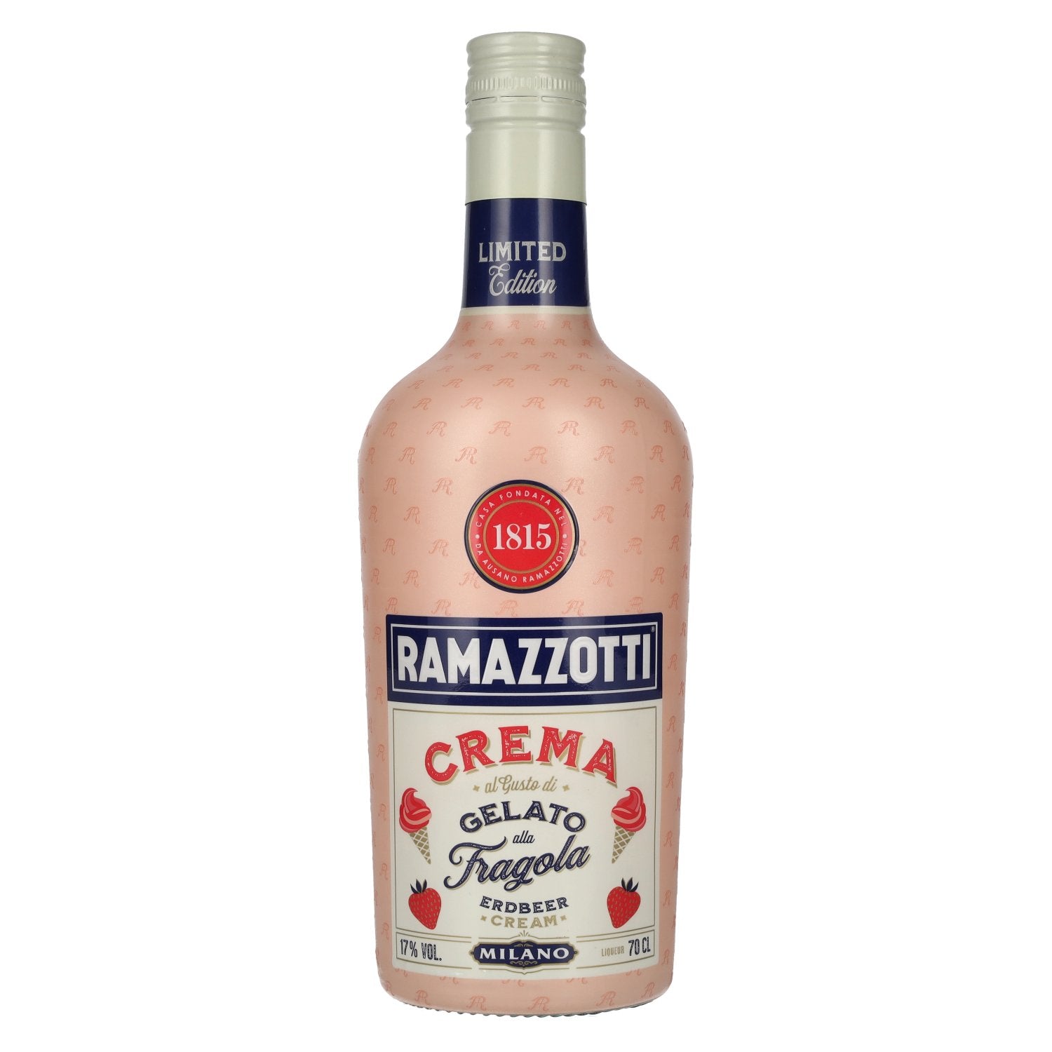Ramazzotti Cream Liqueur with Strawberry Ice Cream Flavor Limited Edition 17% Vol. 0.7l