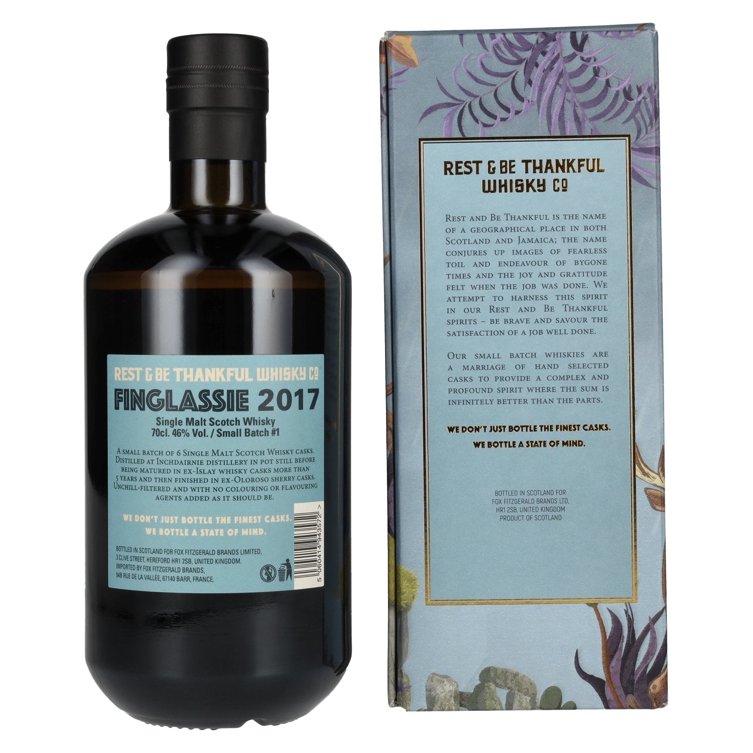 Rest & Be Thankful Finglassie 5 Years Old Single Malt 2017 46% Vol. 0,7l in Geschenkbox